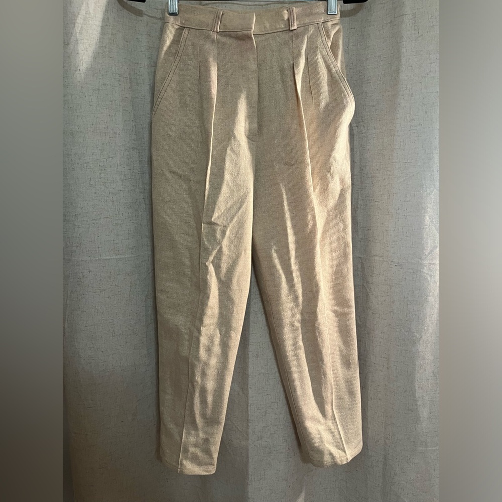 Vintage 80s High Waisted Cropped Wool Pants 24”